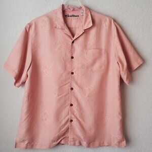 Caribbean Coral Peach Short Sleeve Hawaiian Camp Shirt SZ XL